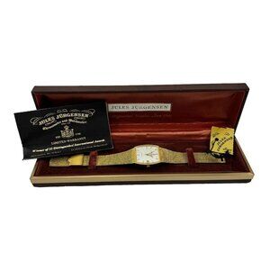Jules Jurgensen Quartz Wrist Watch in the Box with Tags Goldtone 4435-7